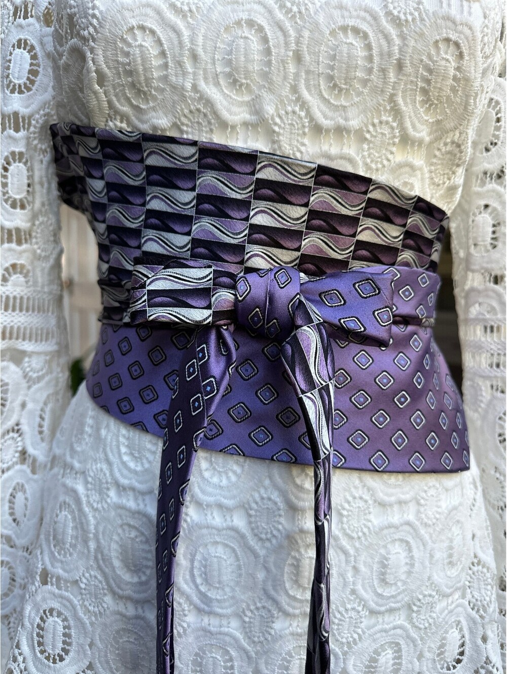 Upcycled Silk Obi Wrap Belt | Corset Waist Belt | OOAK | OS | Purple Rain